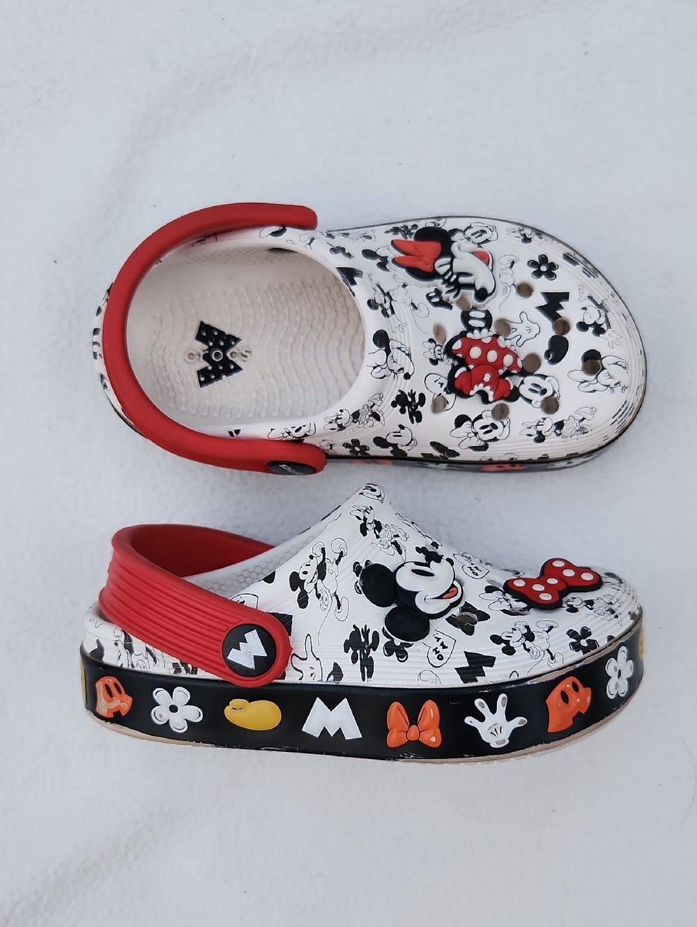 ​Crocs Kids Disney Mickey & Minnie Mouse Clogs White Red Black Size C8/C9